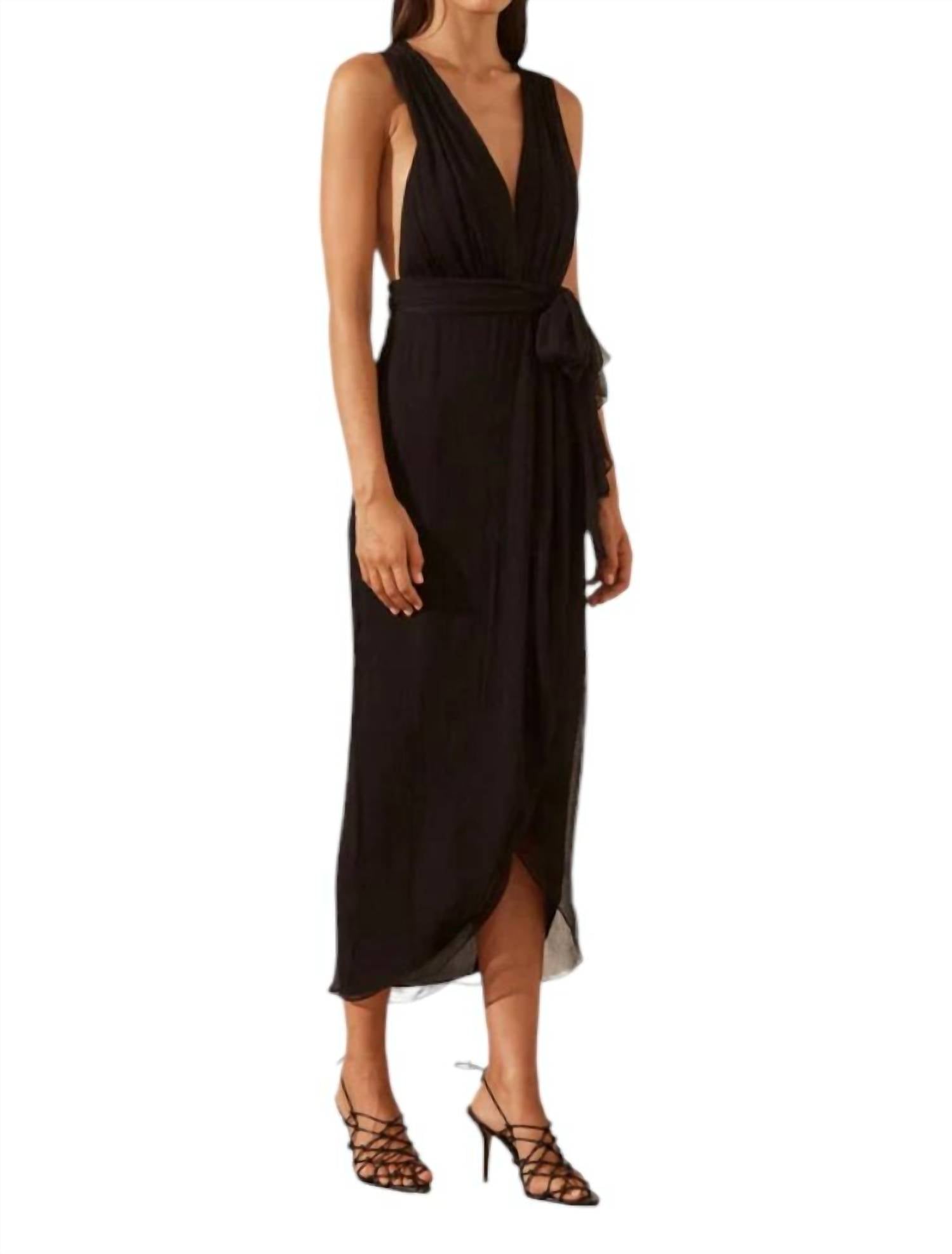 Shona Joy - ISOLA PLUNGED CROSS BACK MIDI DRESS