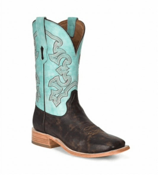 Corral - Men's Leather & Shaft Square Toe Cowboy Boot