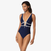 Helen Jon - Plunge Front Tie One-piece