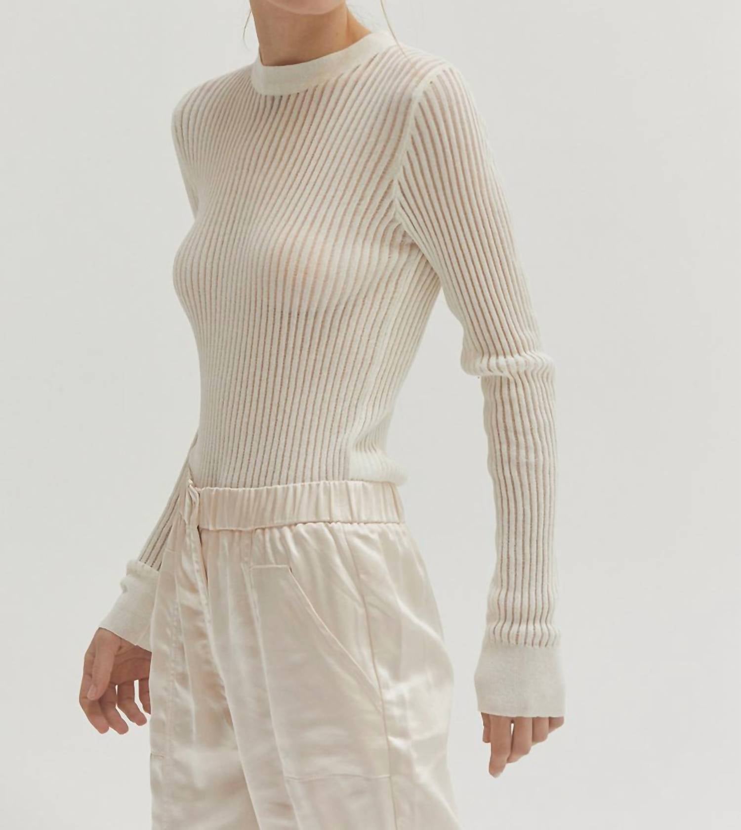 Crescent - Tina Long Sleeve Slim Fit Knit Top