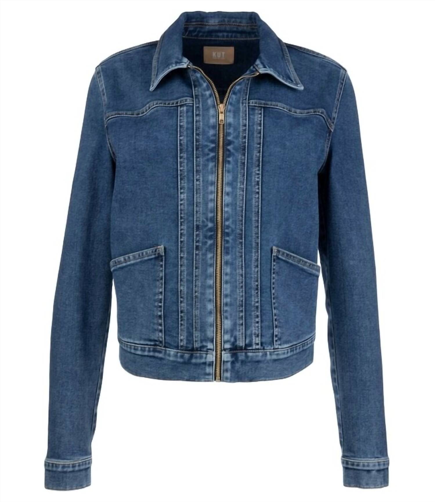 Kut From The Kloth - Genevieve Zip Front Jacket With Slant Pockets