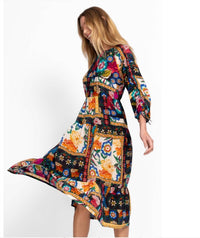 Johnny Was - Brona Floral Silk Midi Dress