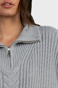 Elan - Seed Stitch Shawl Collar Sweater