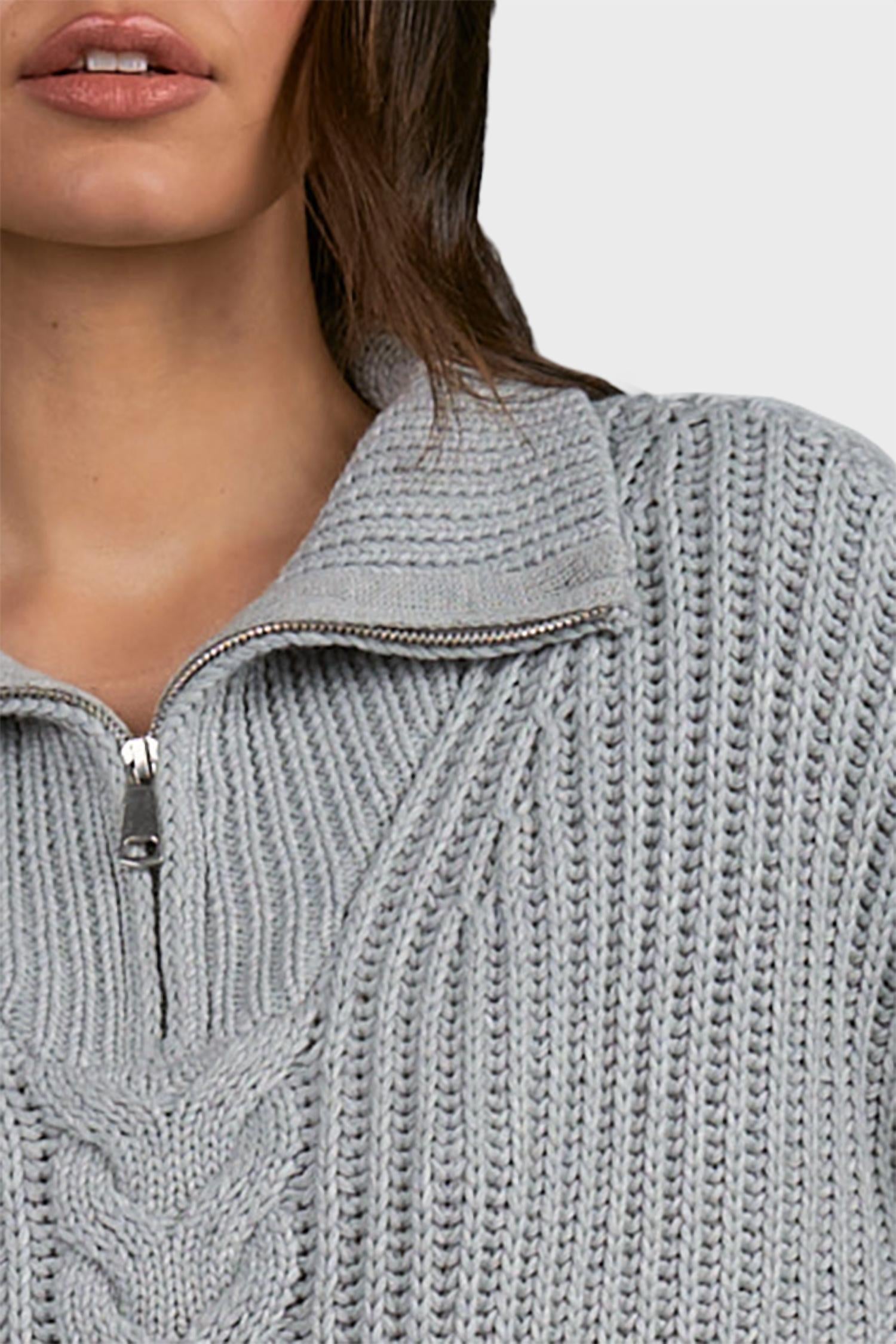 Elan - Seed Stitch Shawl Collar Sweater