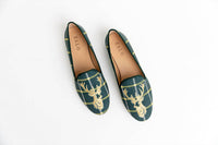 HOUSE OF ZALO Women's Stag Slipper Printed Velvet Slippers in plaid - women's shoe - view 4