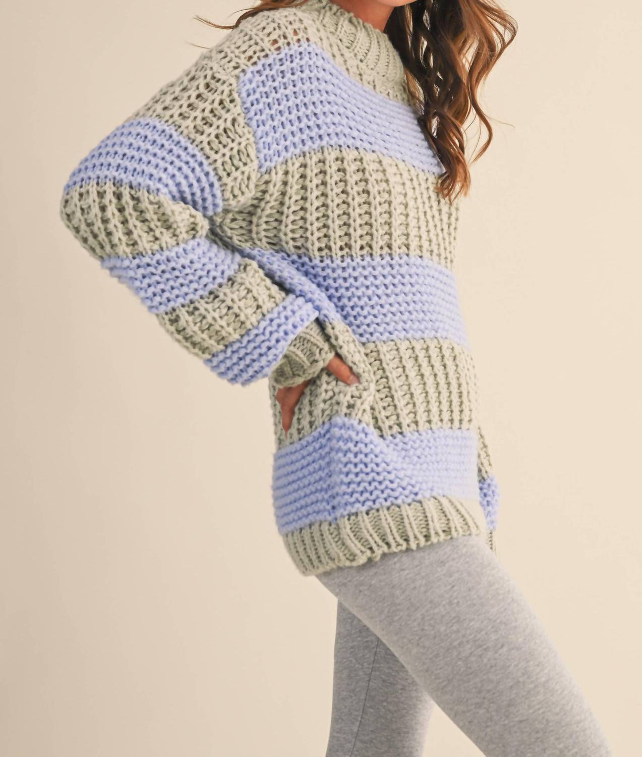 Klesis - Color Block Mock Neck Sweater