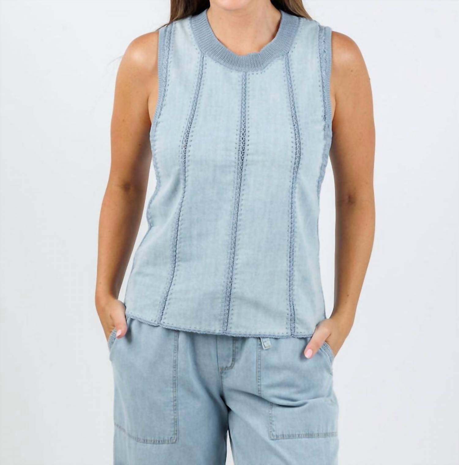 Melissa Nepton - Crochet Denim Tank