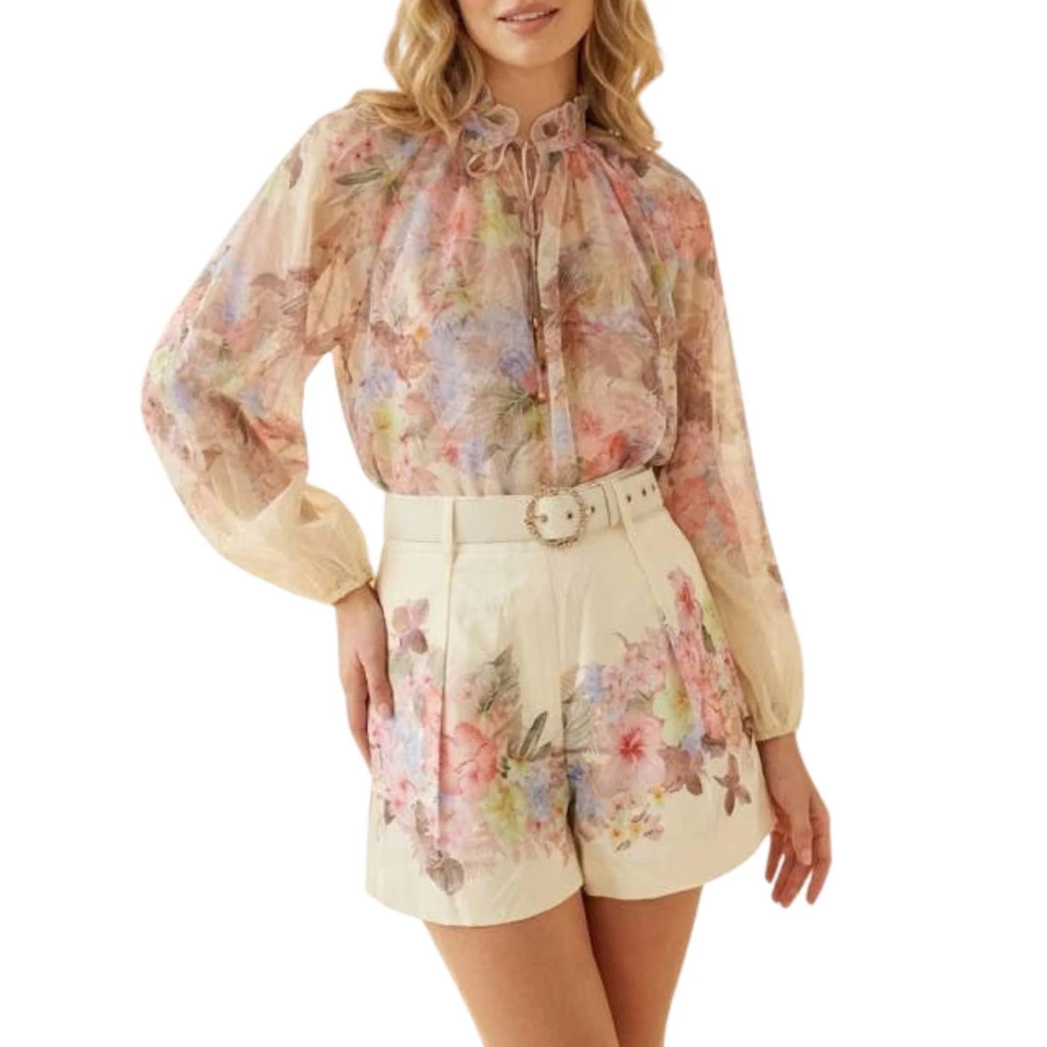 Elppis - Tropical Blouse and Shorts Set