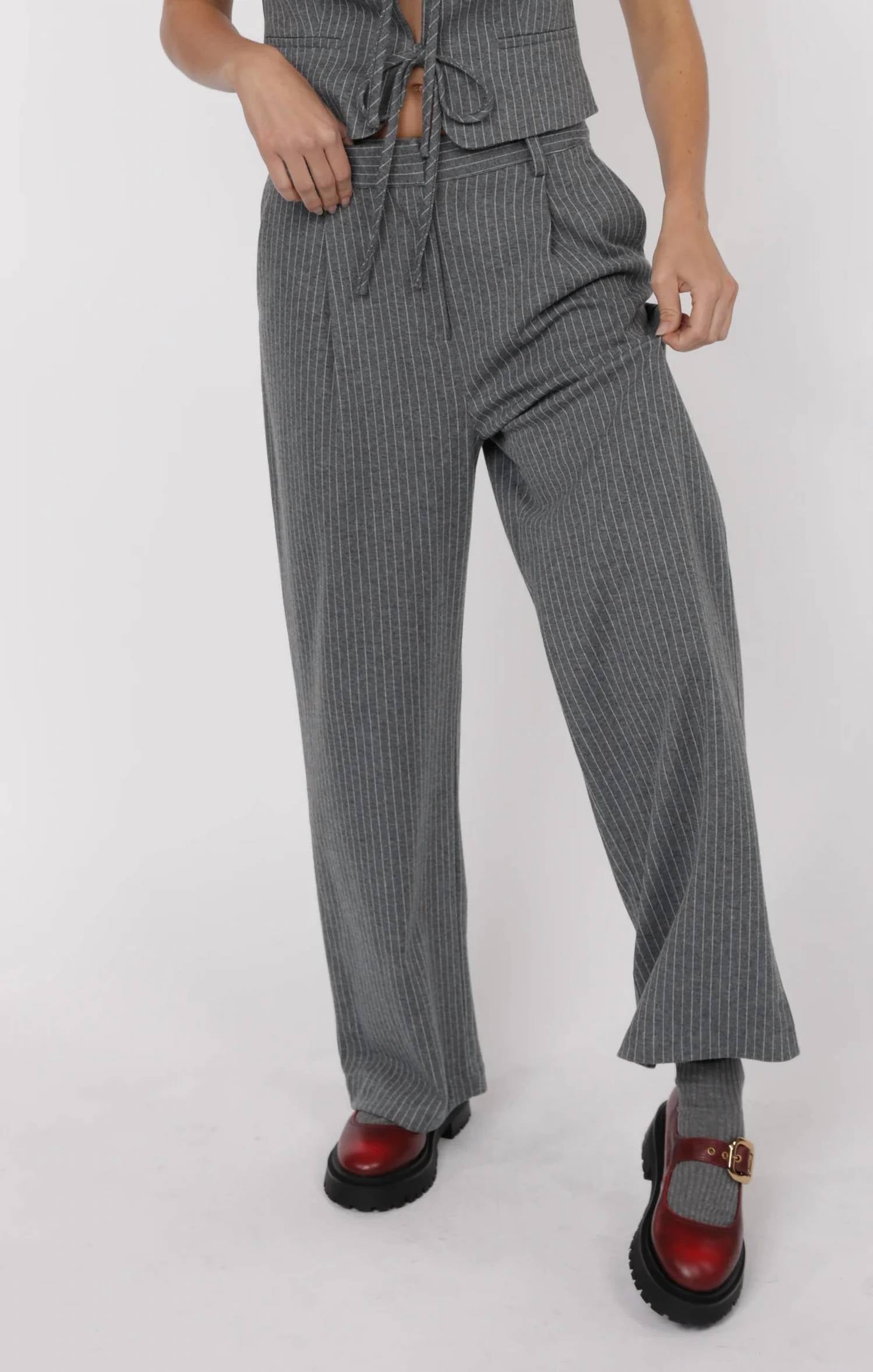 Sage The Label - Day to Day Pinstripe Straight Leg Pants