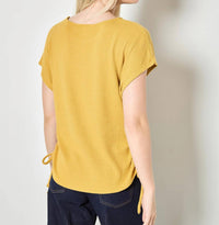 Apricot - Summer Waffle Side Ruched Tee