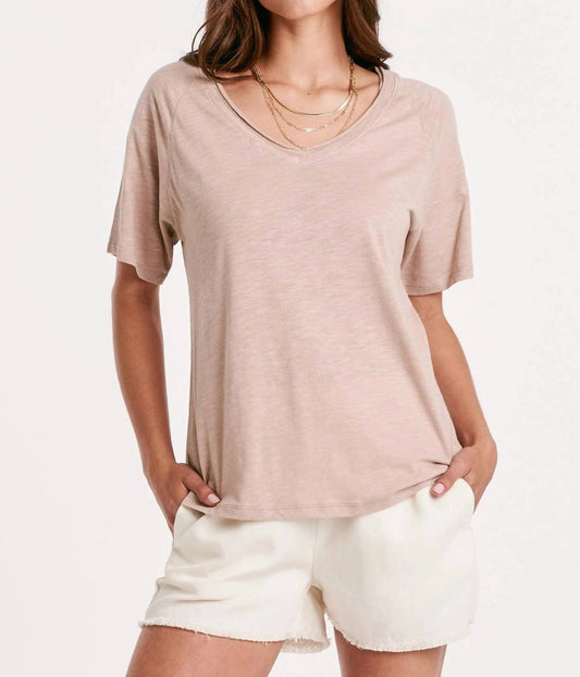 Taylor Relaxed V-Neck Slubbed Basic Tee