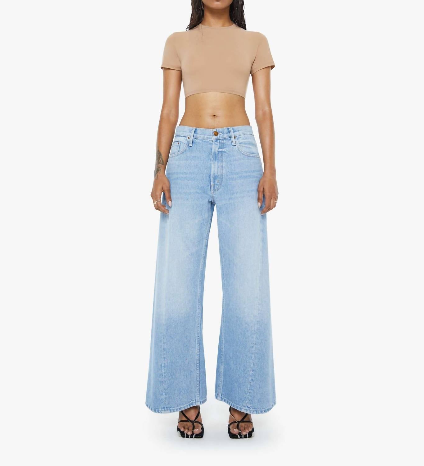 Mother - Lil Lemon Twist Sneak High Rise Wide Leg Jeans