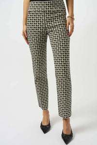 Joseph Ribkoff - Checkered Jacquard Slim Ankle Pants