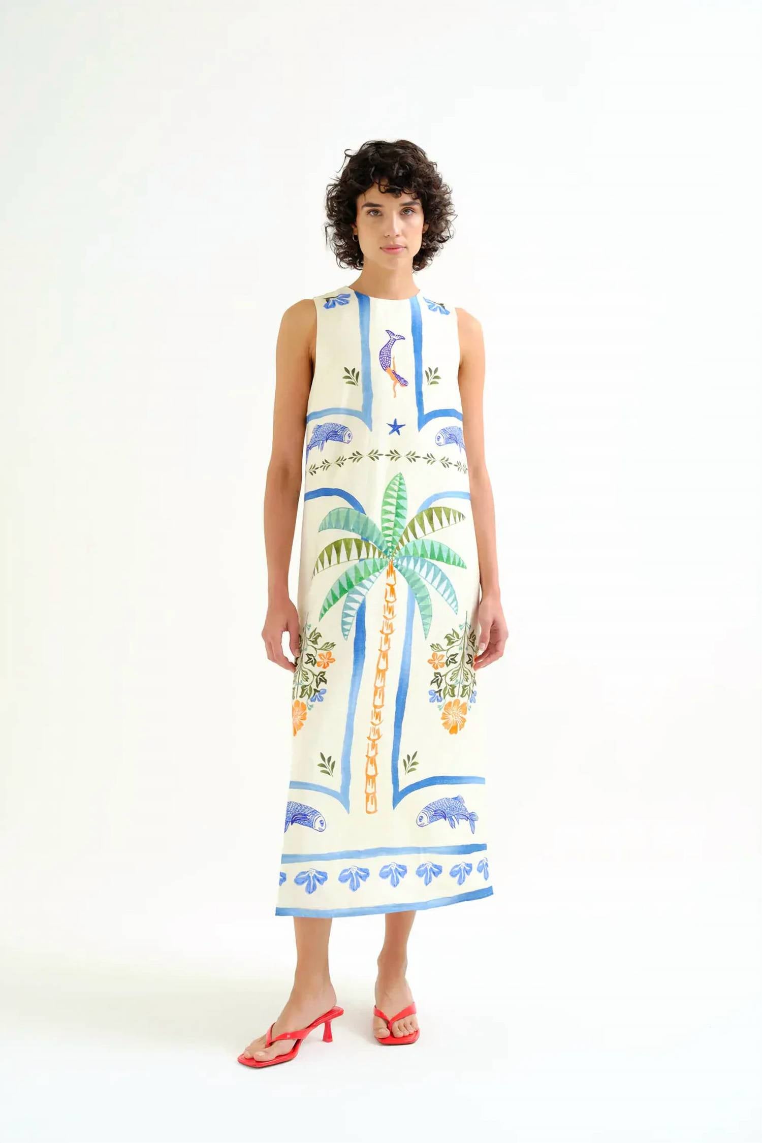 Compania Fantastica - Palm & Fish Maxi Dress
