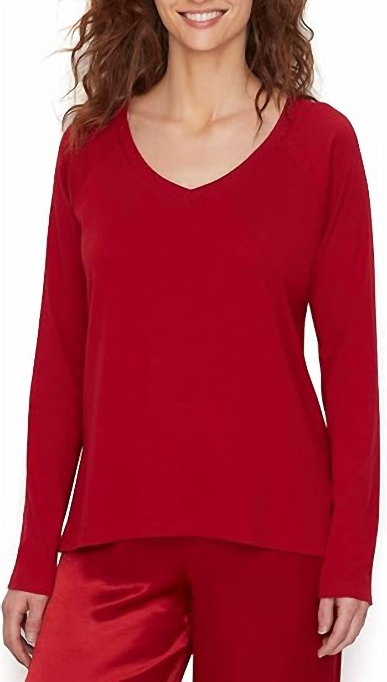 Pj Harlow - Frankie V Rib Long-sleeve Top