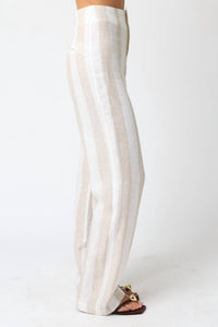 Olivaceous - Stripe Linen Pant