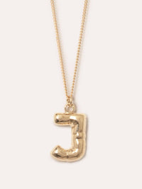 Completedworks - Women's Plated J Pendant With Chain Necklace