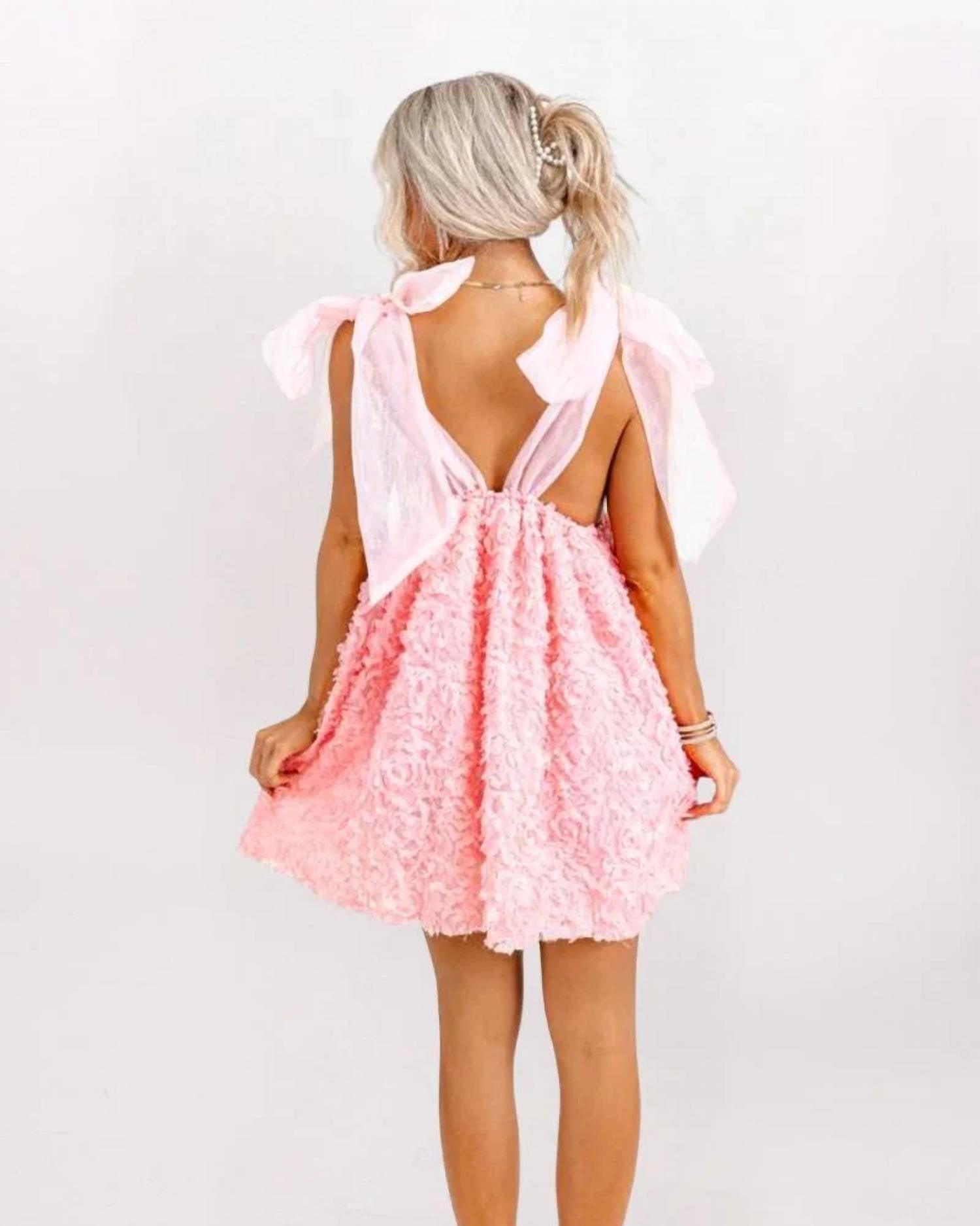 Item Ditto - Tie Straps 3d Petal Babydoll Dress