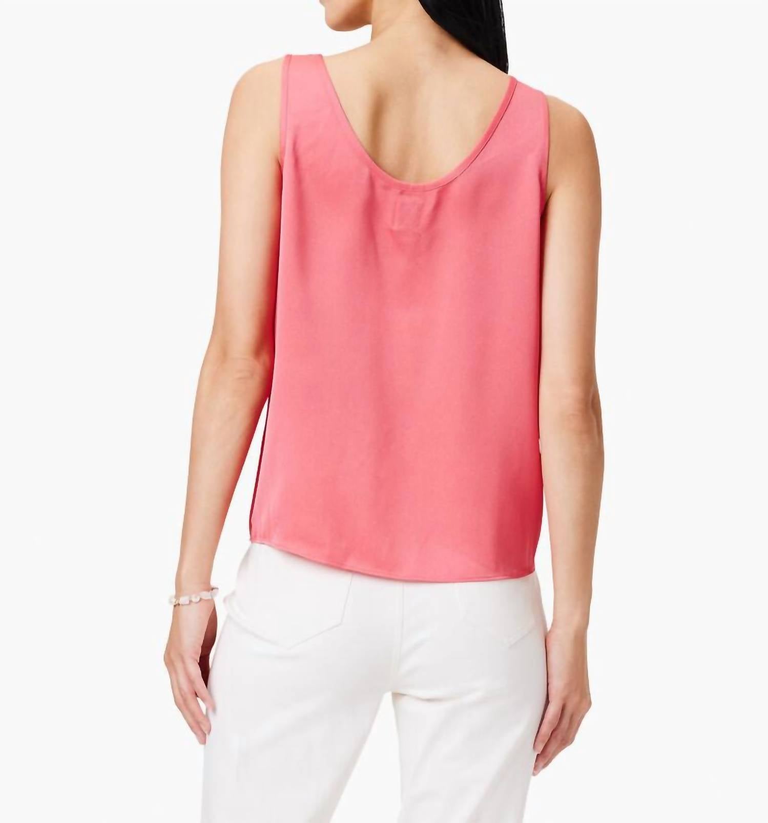 Nic + Zoe - Satin Chiffon Scoop Tank Top