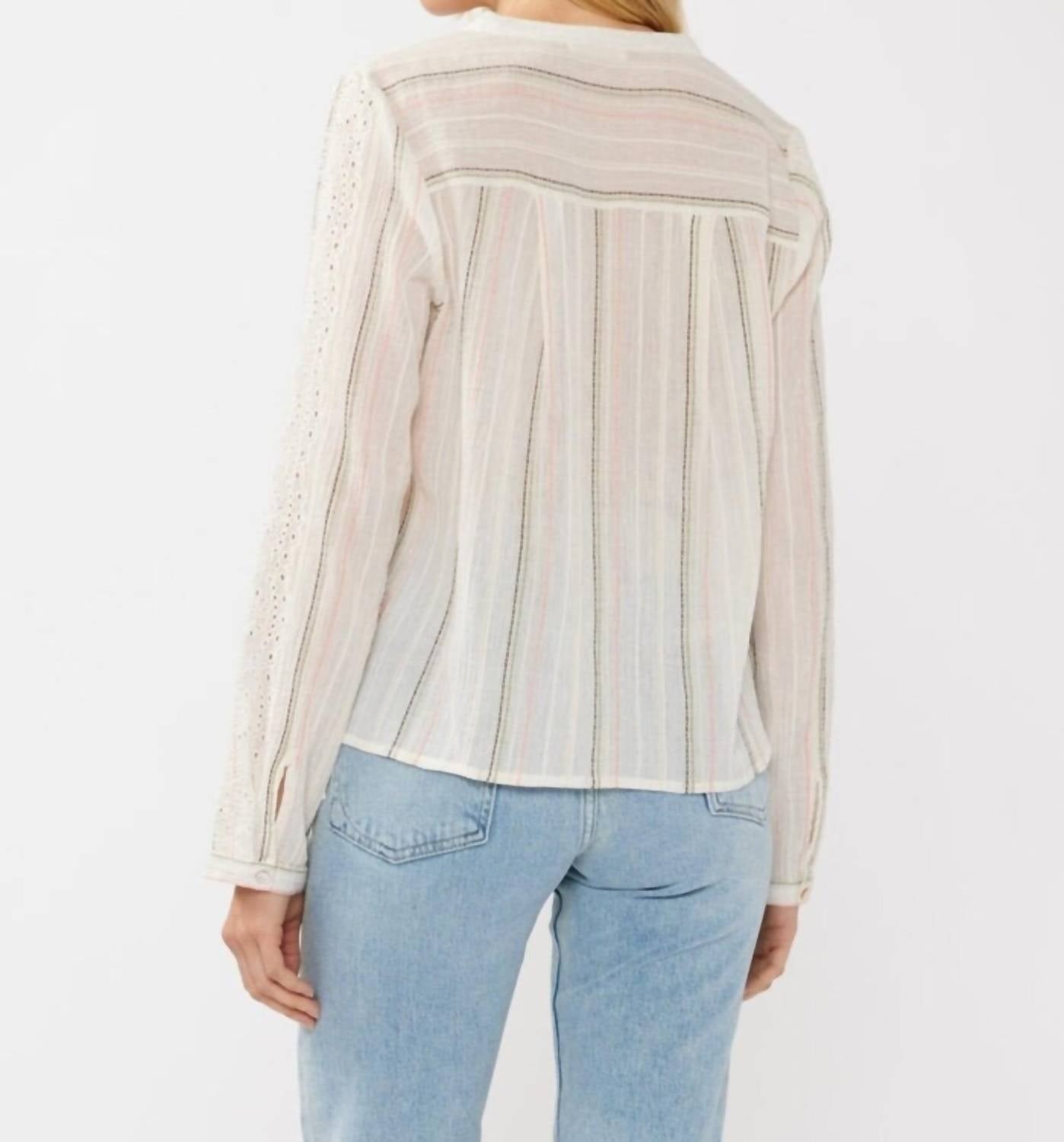 Lovestitch - Stripe Tie Front Blouse
