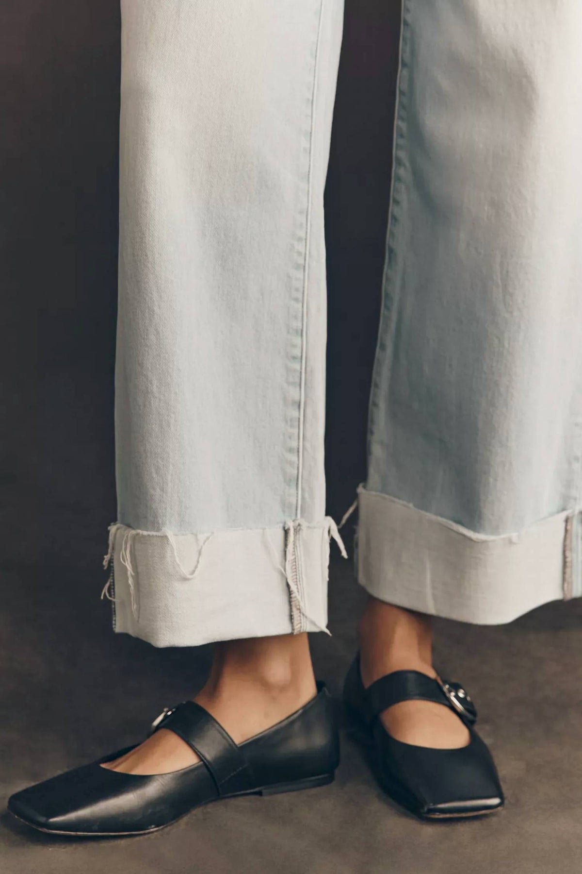 Le Jean - Column Wide-leg Cuffed Jeans