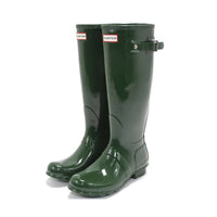 HUNTER Women's Original Tall Gloss Rain Boots in hunter green - women's shoe