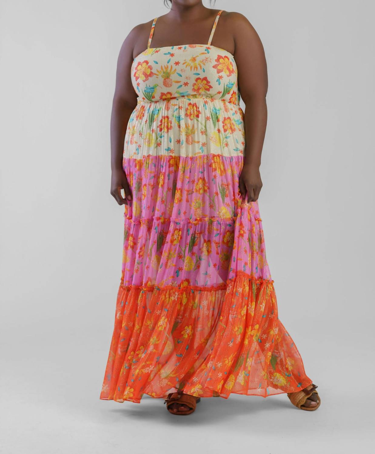 Guapa - Nargis Shimmer Sunset Maxi Dress - Plus