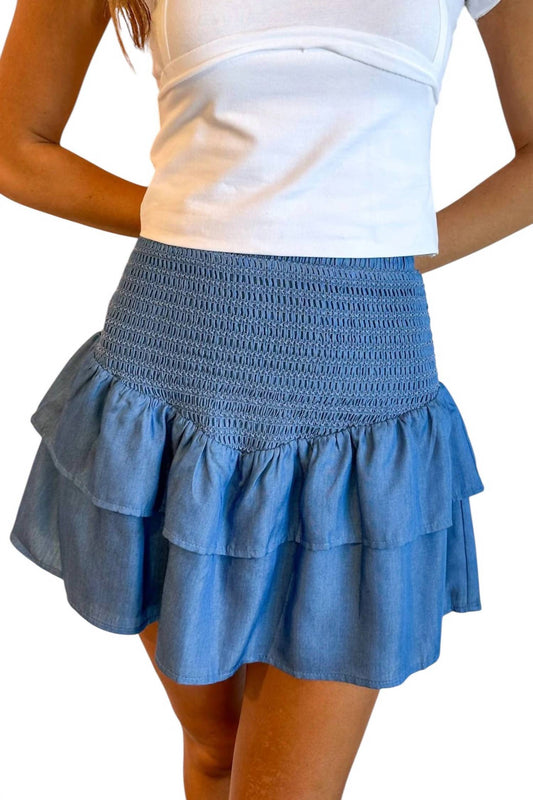 Reset By Jane - Smocked Denim Skirt