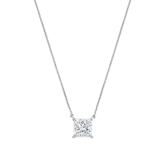 Diana M Jewels - 12.00 Ct Lab-grown Princess East–west Diamond Pendant Necklace