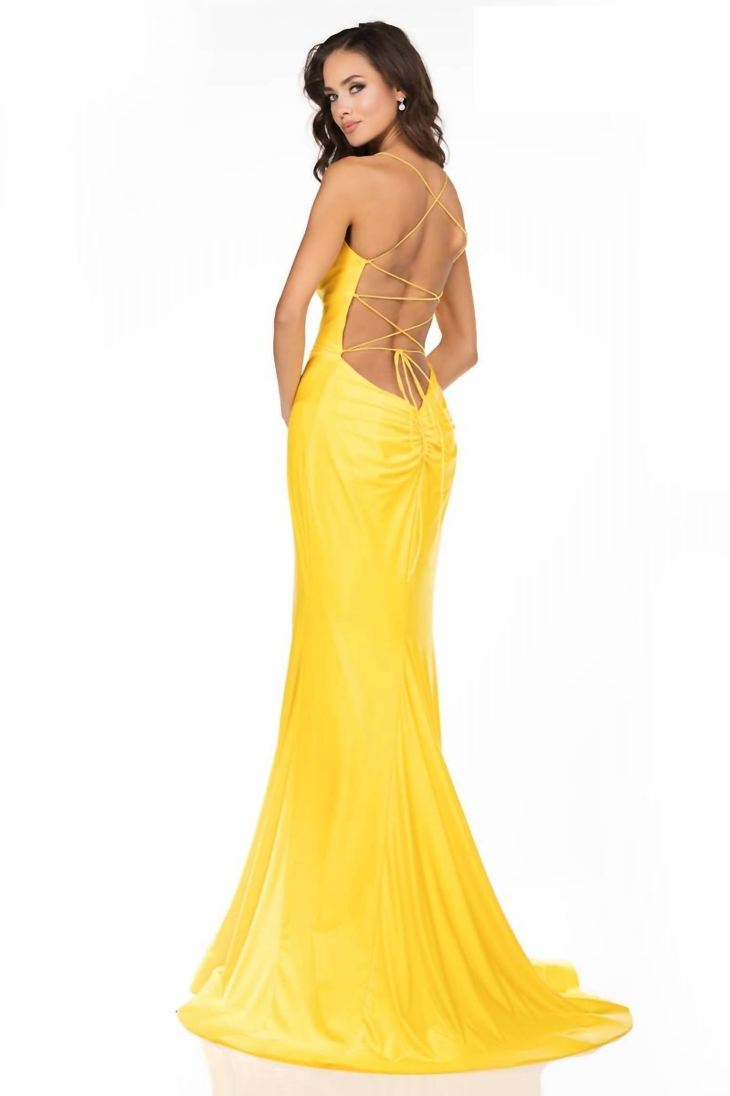 Terani Couture - Corset Back Fitted Long Gown