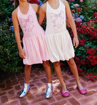 Lola + The Boys - Girls Crystal Bow Bubble Dress