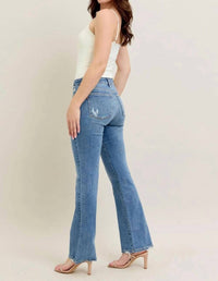 Judy Blue Mid Rise Bootcut Denim Jeans in vintage wash - women's jeans - alternate view