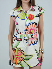 Aylaya - Arianna Printed Collared Mini Dress
