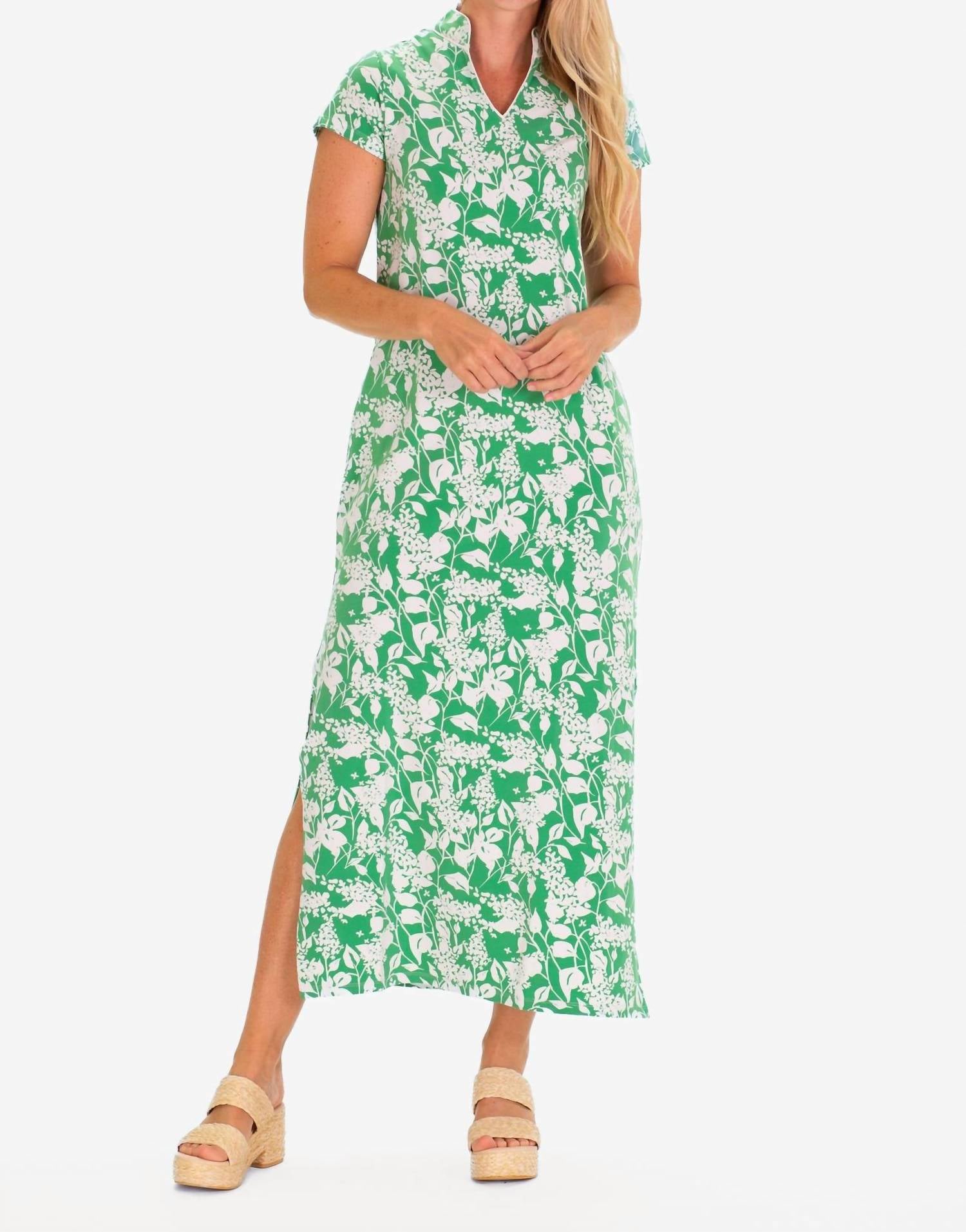 Duffield Lane Gaia Maxi Dress in green garden - women's dress