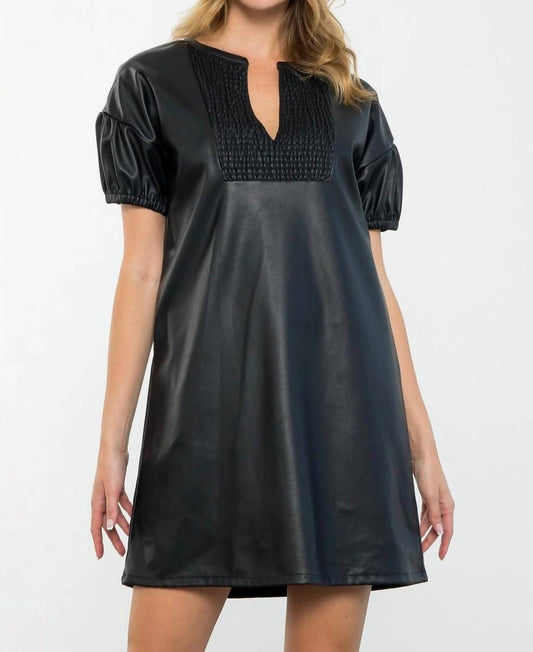 Thml - Short Sleeve Faux Leather Dress