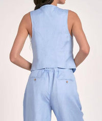 Elan - Button Front Linen Blend Vest
