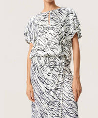 Soaked In Luxury - Vinka Ruffle Sleeve Round Neck Blouse