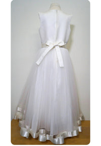 Tha Canadian Profile - Girl's Communion Dress With Italian Satin With Bow
