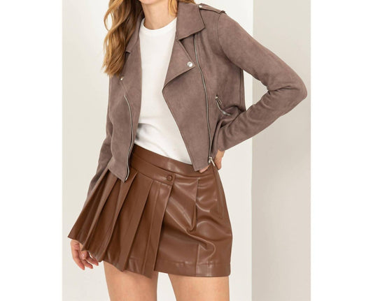 Hyfve - Faux Suede Moto Jacket