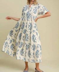 Umgee - Tiered Textured Midi Dress