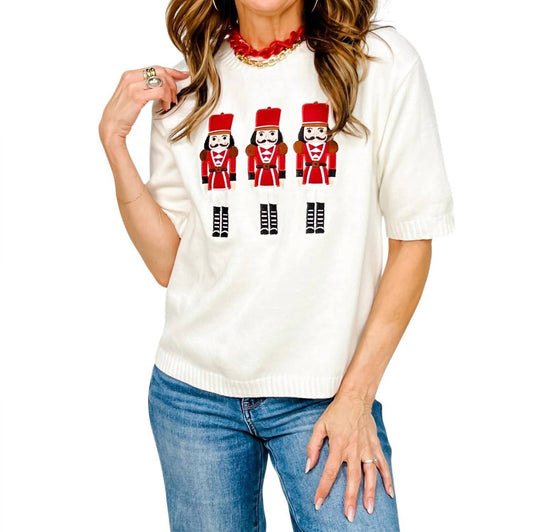 Mainstrip - Noelia Embroidered Patchwork Nutcracker Sweater