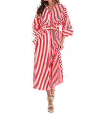 Entro - Sail Away Stripe Midi Shirt Dress