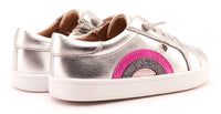 OLDSOLES Kid's 1010 Rainbow Jumpa Casual Sneakers in silver fuchsia foil glam gunmetal - kids' sneaker - alternate view