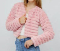 flowers by zoe Girls Fancy Faux Fur Jacket in pink - kids' jacket - view 4