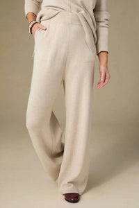 COCO + CARMEN Heavenly Luxe Wide Leg Knit Pants in oatmeal - women's pants