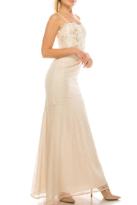 Aidan Mattox - Embroidered Lace Trumpet Dress