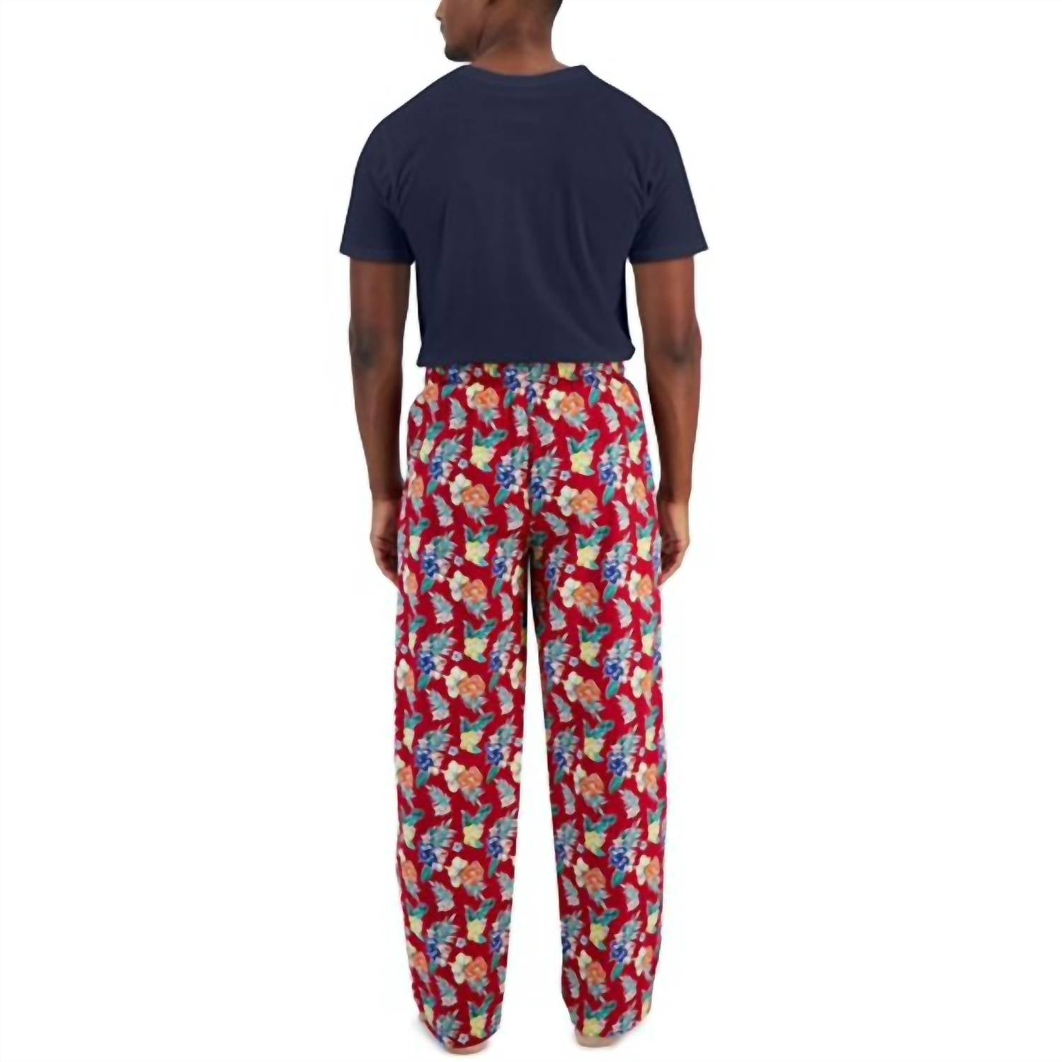 Club Room - Solid Top And Tropical Pants Pajama Set
