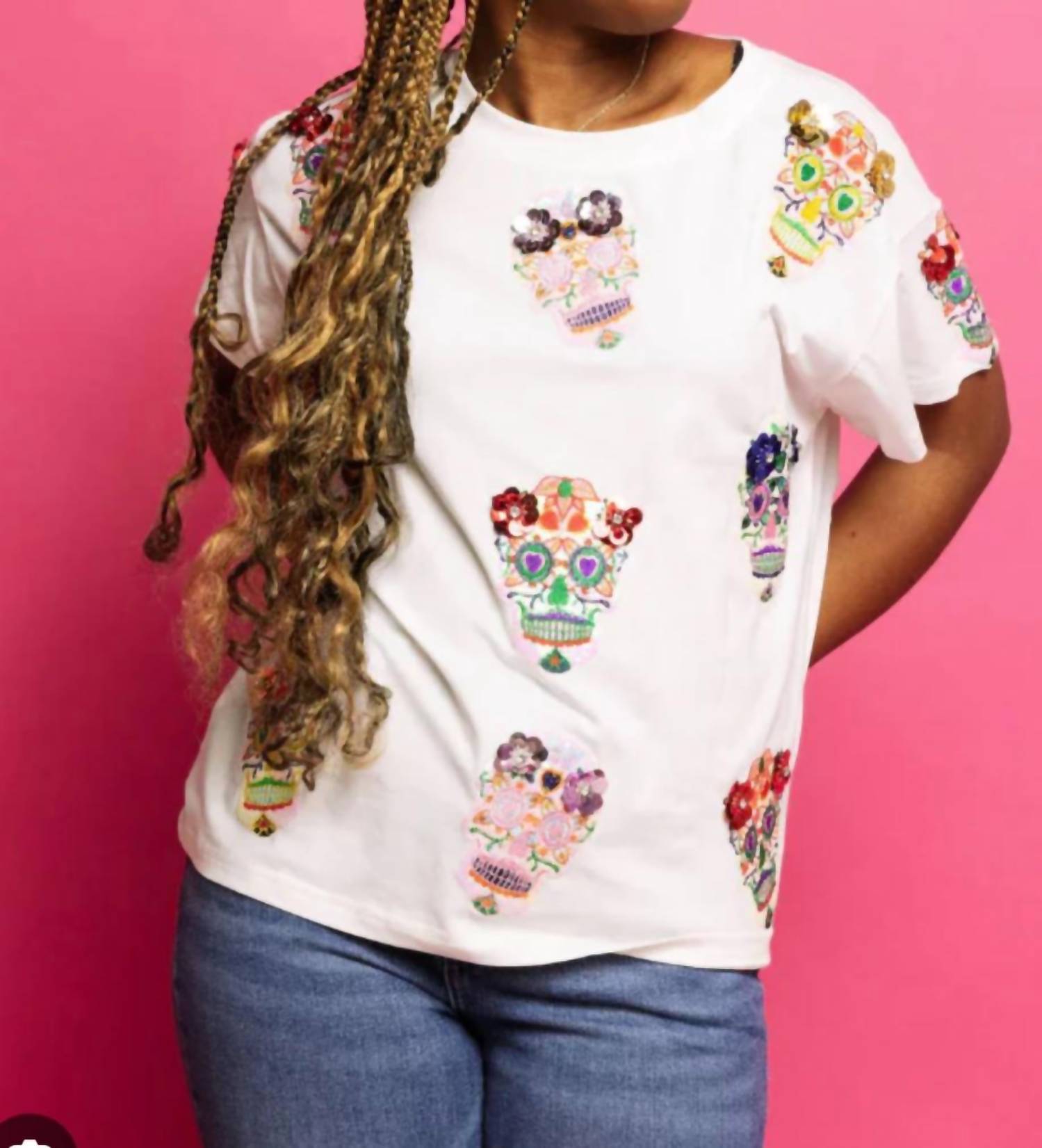 Queen Of Sparkles - Flower Sugar Skull Tee