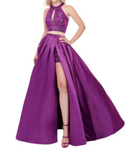 Rachel Allan - Matte Satin/glitter 2-piece Gown