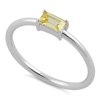 Starlette Women's Emerald Cut Stackable Ring in silver - women's jewelry